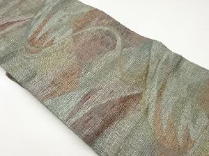 すくい織曲線に抽象模様織出し名古屋帯